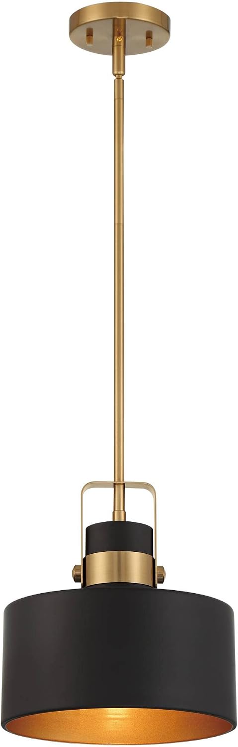Courtney Black Gold Drum Mini Pendant Light