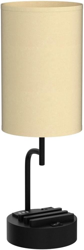 2 Pack Cream USB Charging Bedside Table Lamps
