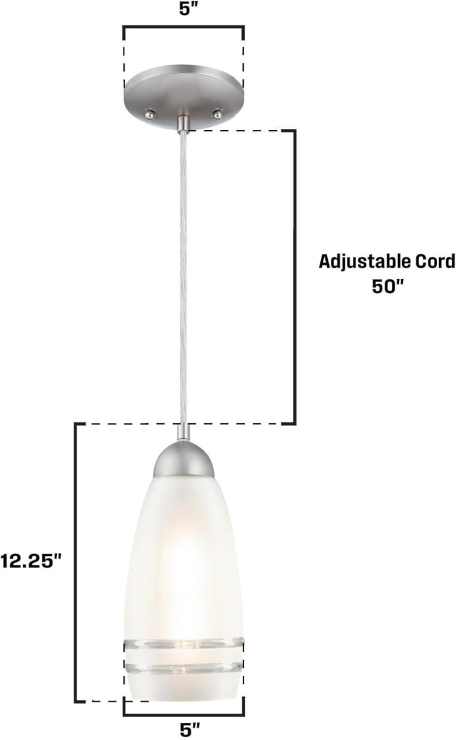 Brushed Nickel Frosted Glass Mini Pendant