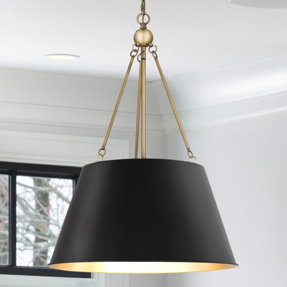 Farmhouse Matte Black Large Pendant Light