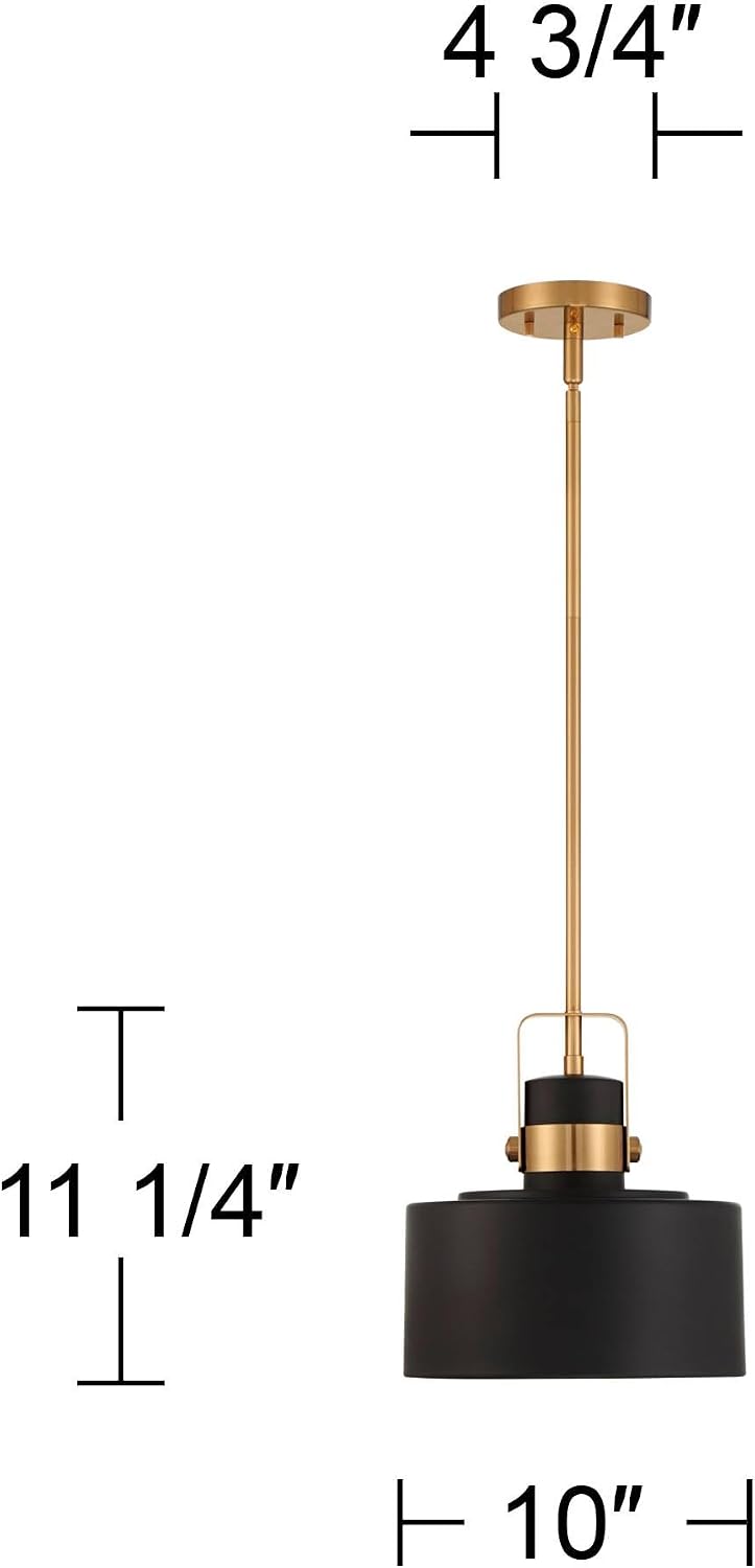 Courtney Black Gold Drum Mini Pendant Light