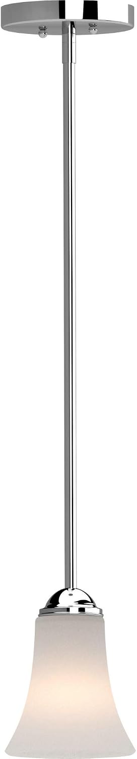 Polished Nickel Bell Glass Mini Pendant