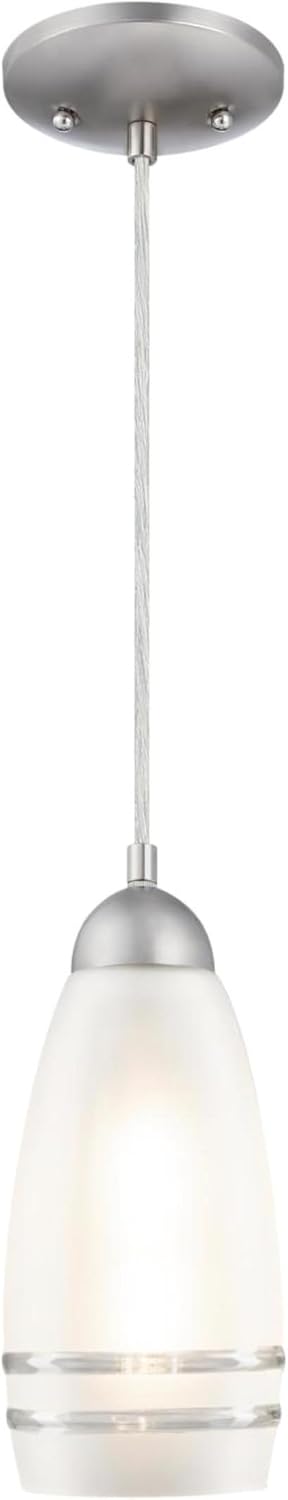 Brushed Nickel Frosted Glass Mini Pendant