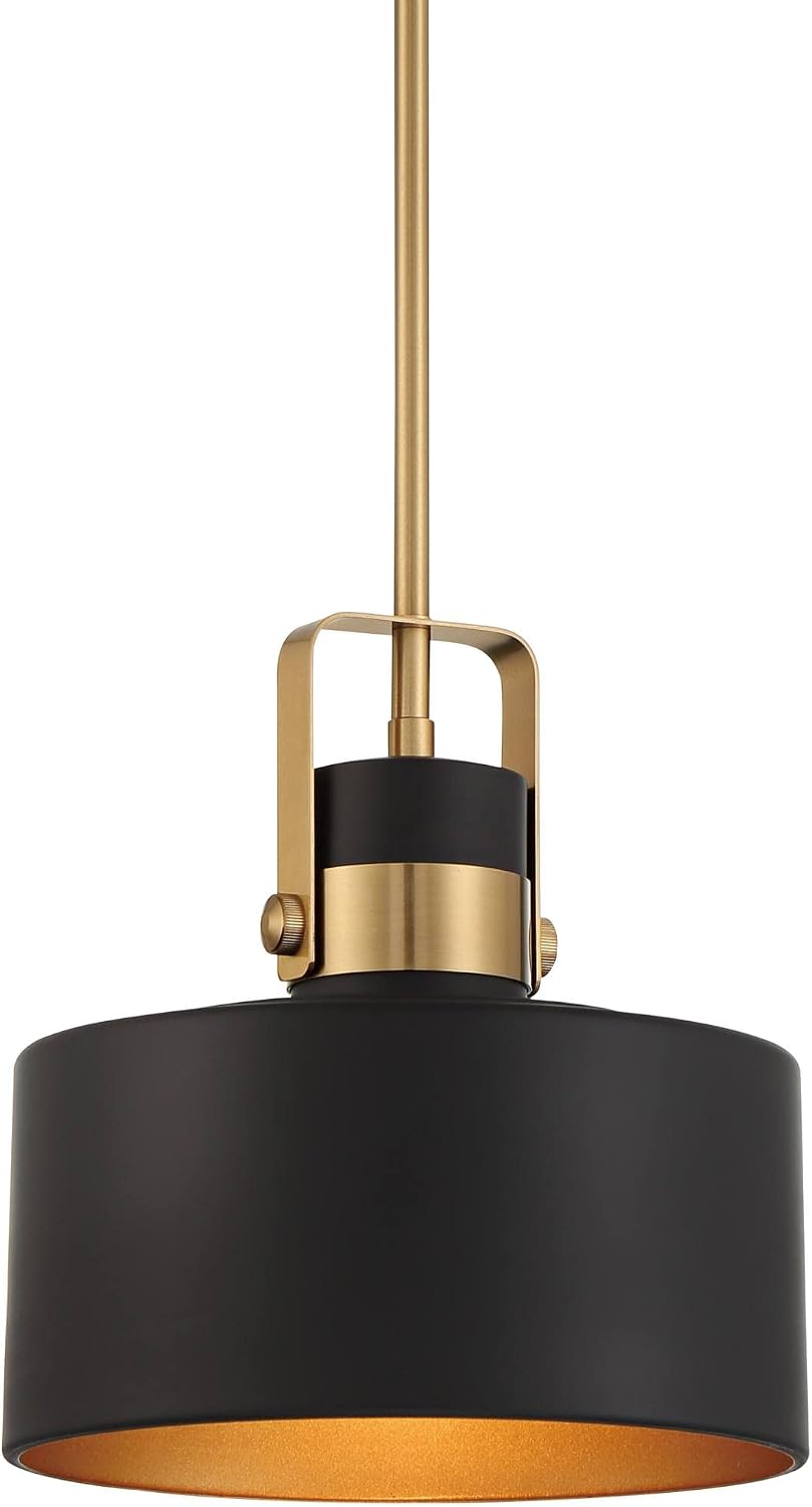 Courtney Black Gold Drum Mini Pendant Light