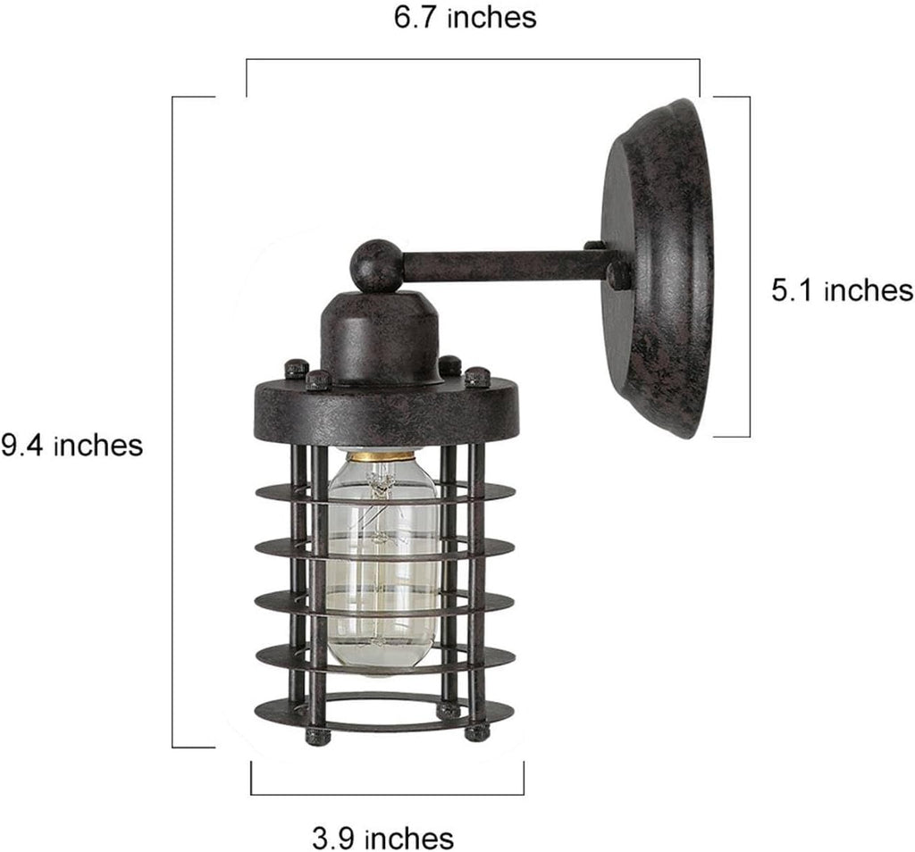 Farmhouse Industrial Cage Wall Sconces