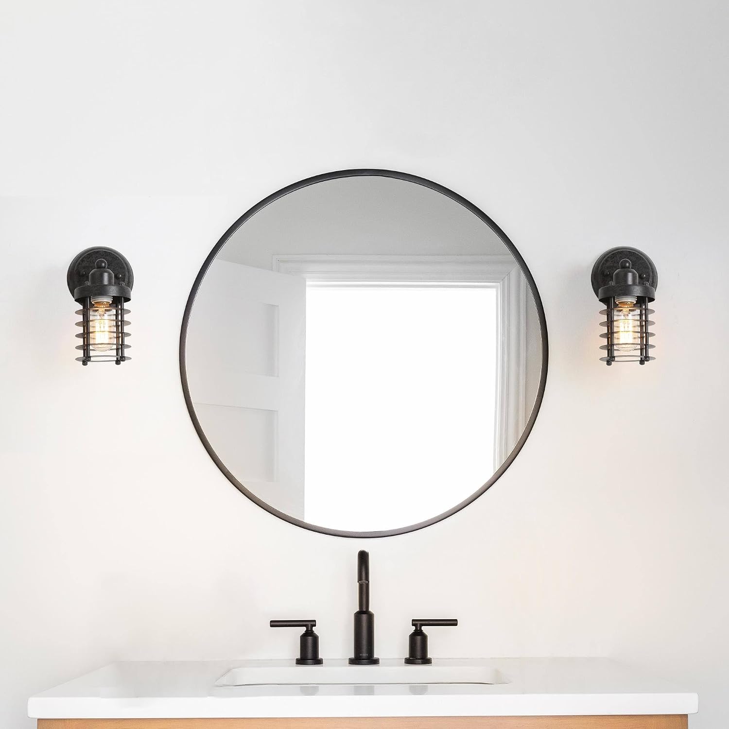 Farmhouse Industrial Cage Wall Sconces