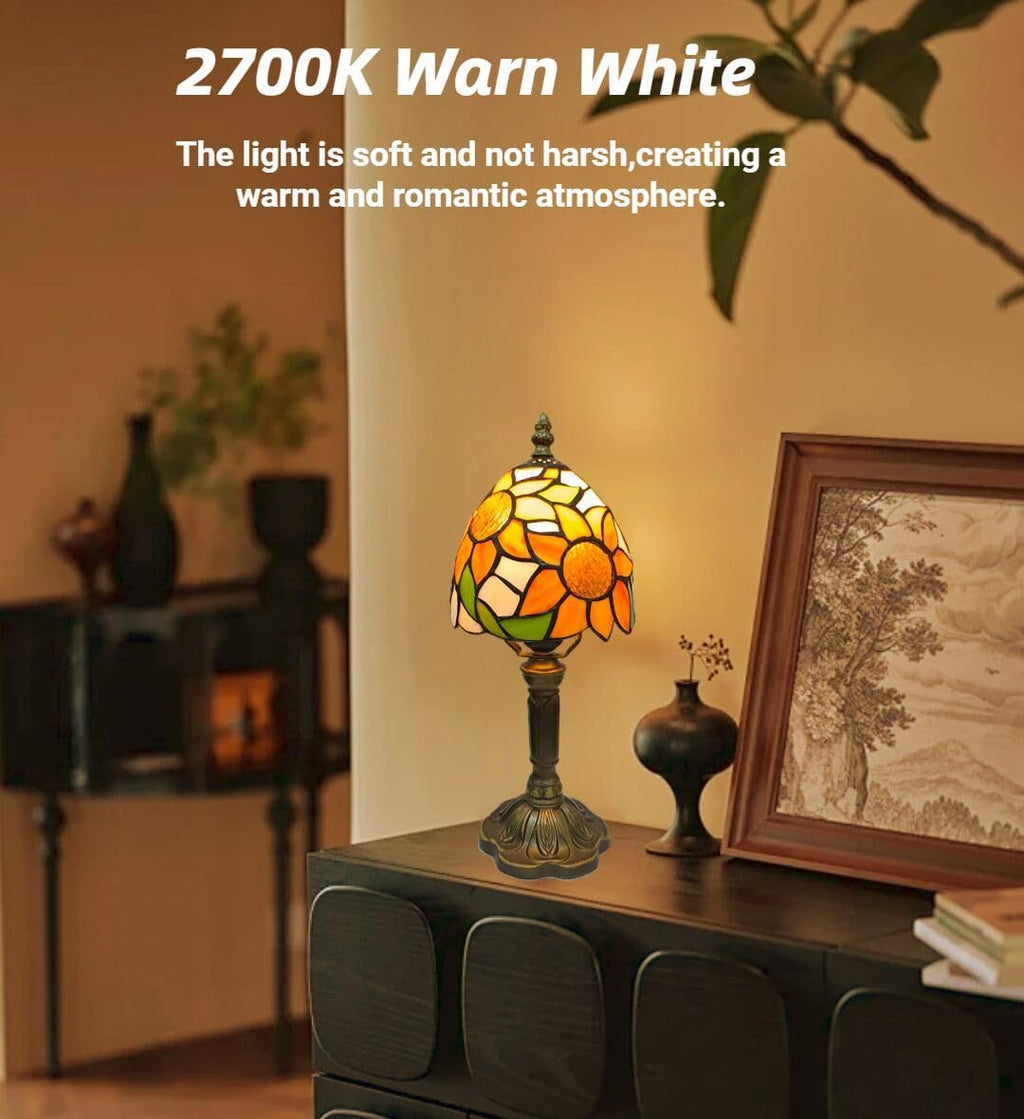 Sunflower Stained Glass Tiffany Small Table Lamp