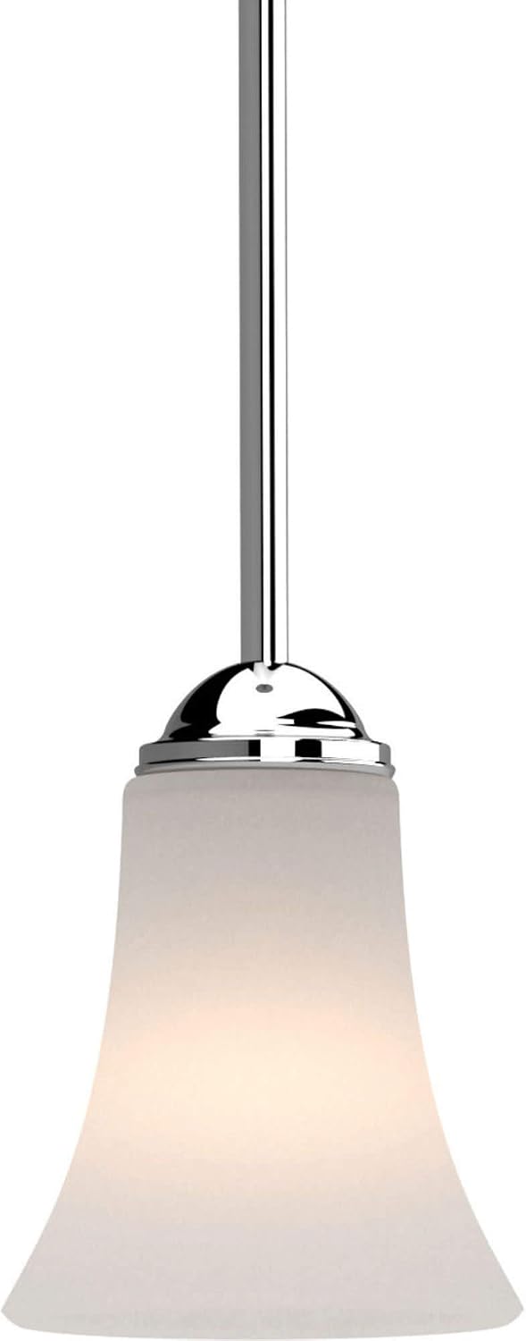 Polished Nickel Bell Glass Mini Pendant