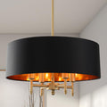 Gold Linen Drum 4-Light Chandelier