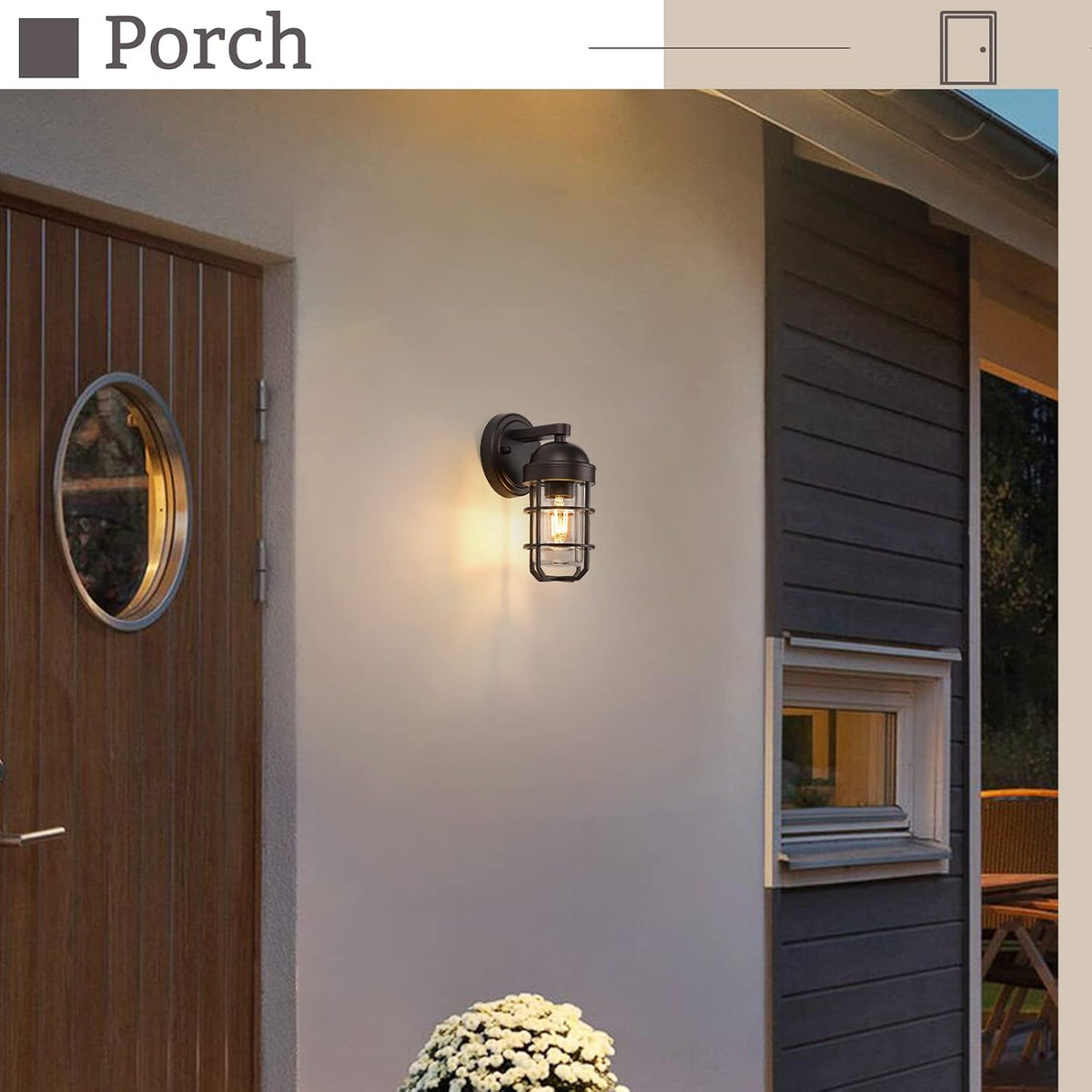 2 Pack Oil Rubbed Bronze Nautical Cage Outdoor Wall Sconces