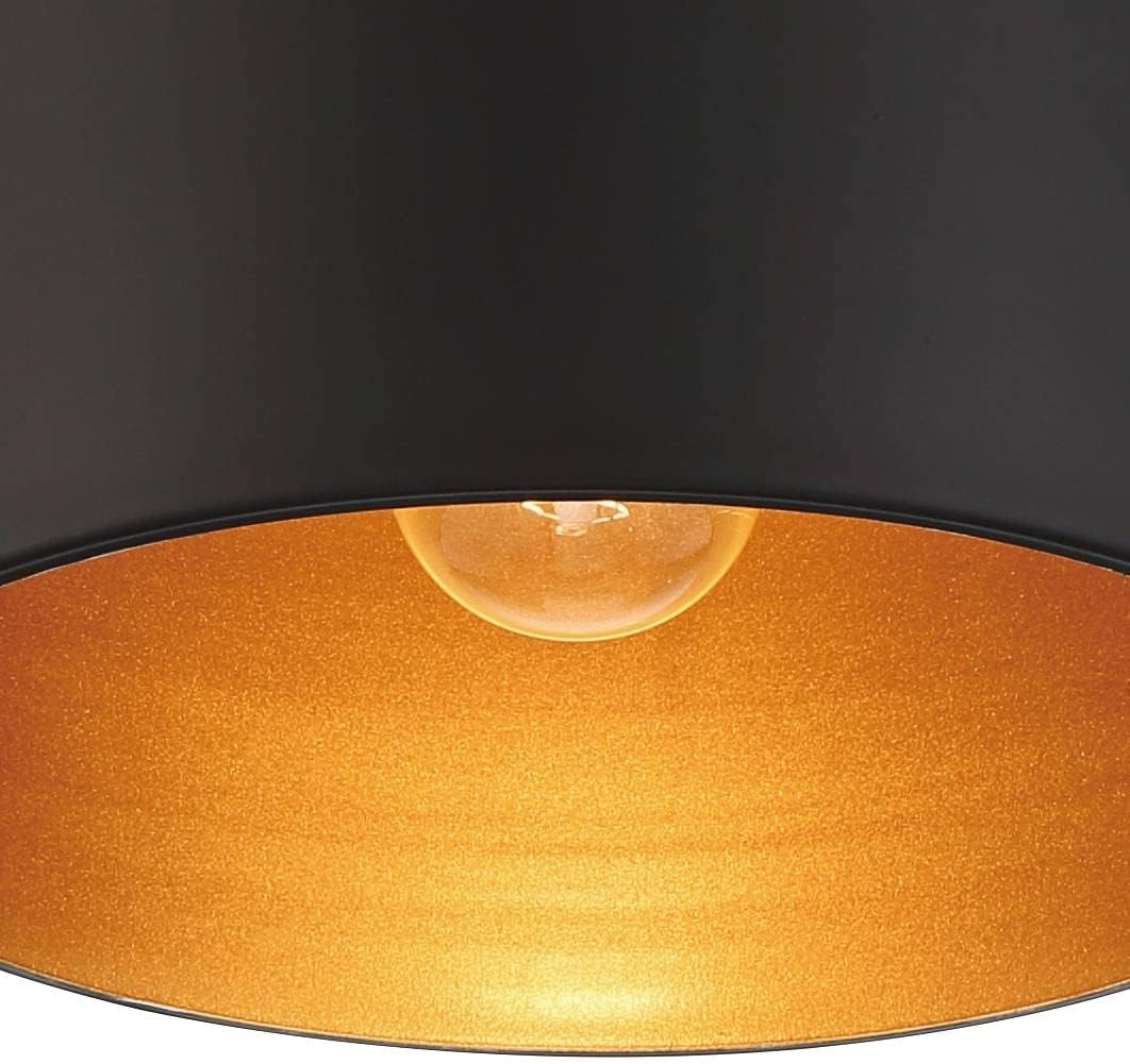 Gold Black Drum Semi Flush Ceiling Light