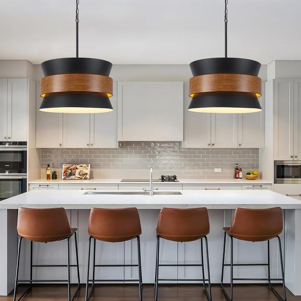 Black Farmhouse 5-Light Round Chandelier