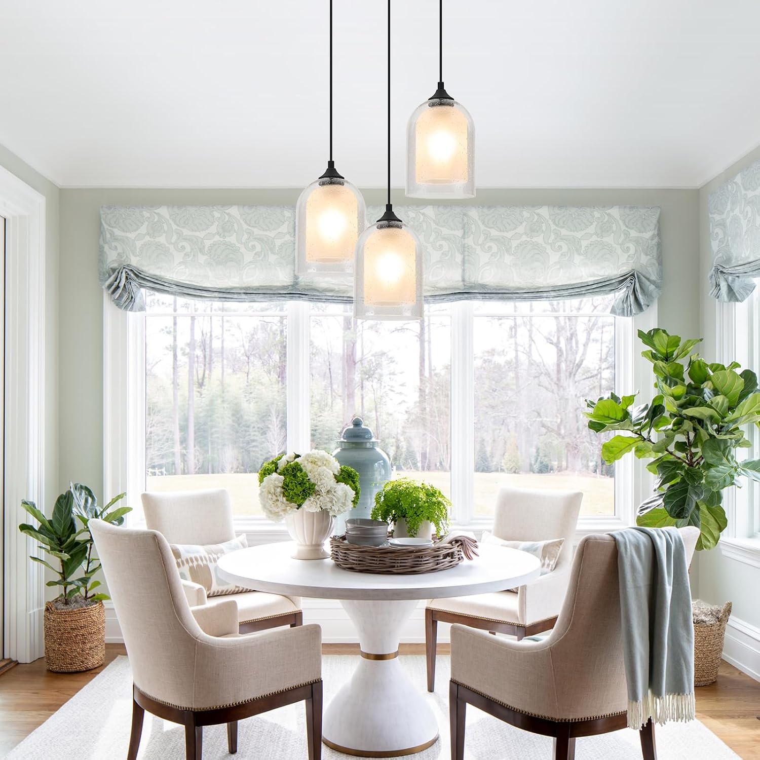 Black Cylinder Frosted Glass Mini Pendant Light