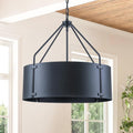 22" Black Metal Farmhouse Drum Chandelier