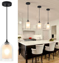 Black Cylinder Frosted Glass Mini Pendant Light