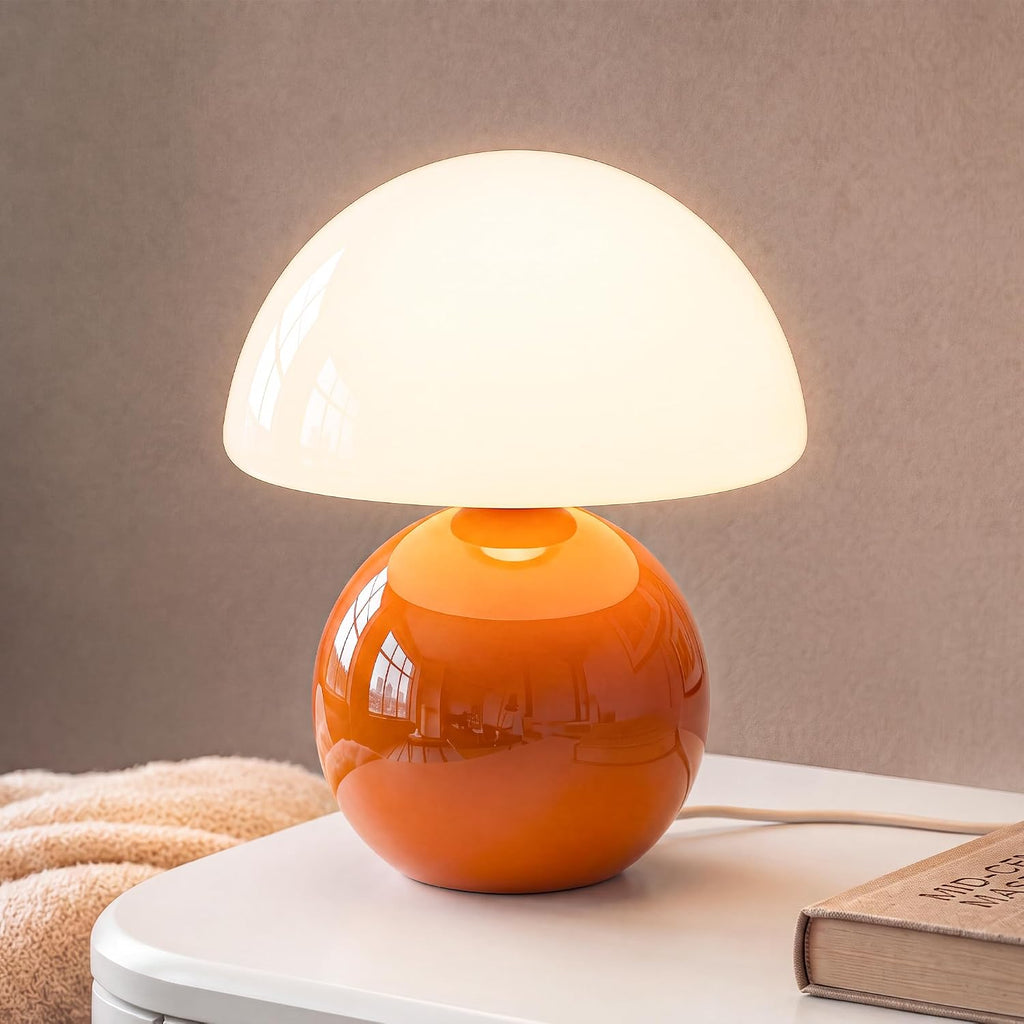 Orange Mini Mushroom Mid Century Table Lamp
