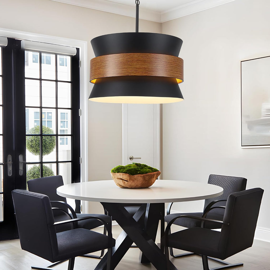 Black Farmhouse 5-Light Round Chandelier