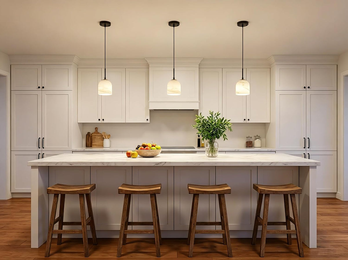 Colorful Swirl Milk Glass Mini Black Pendant Light
