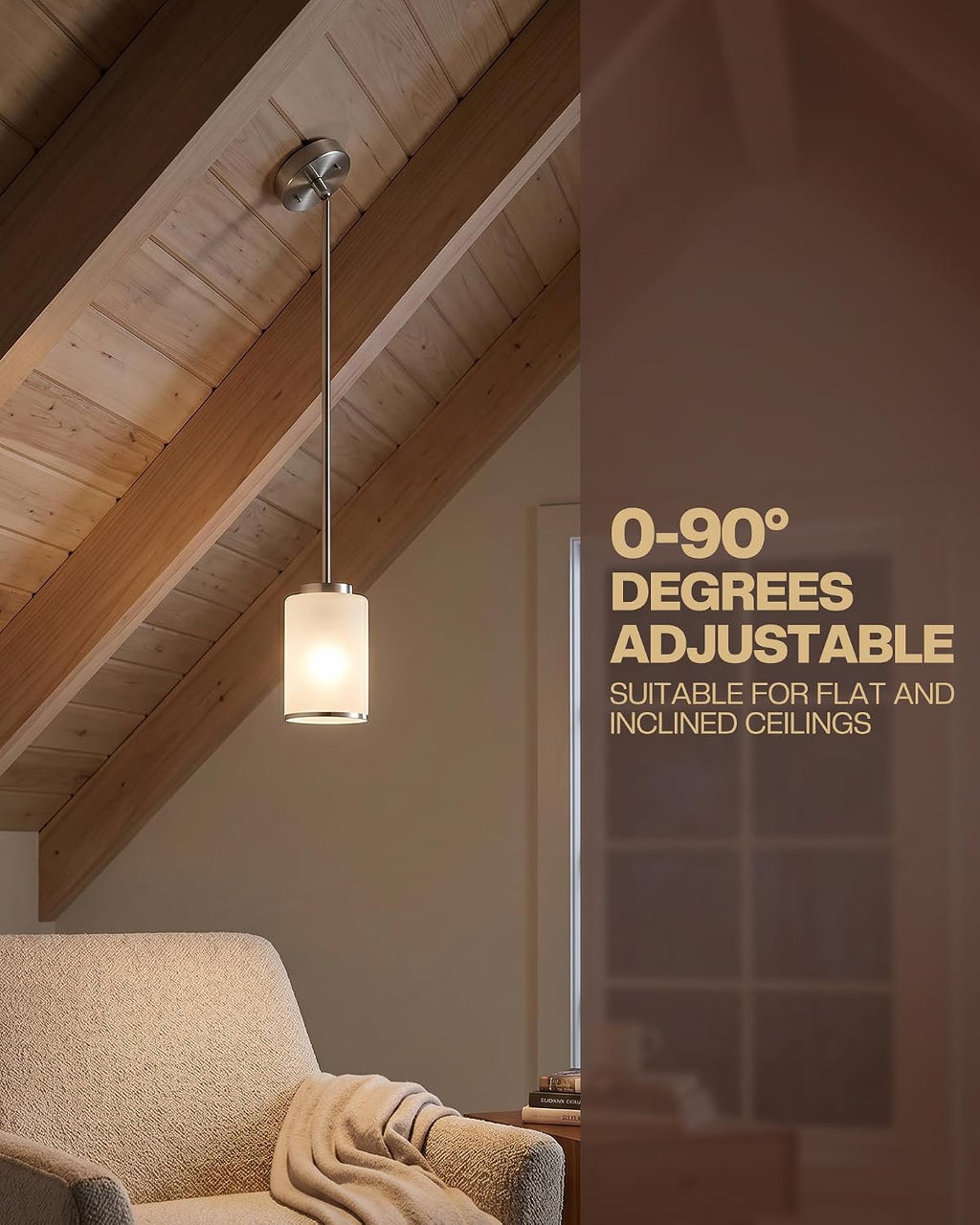 2-Pack Brushed Nickel Frosted Glass Pendant Lights