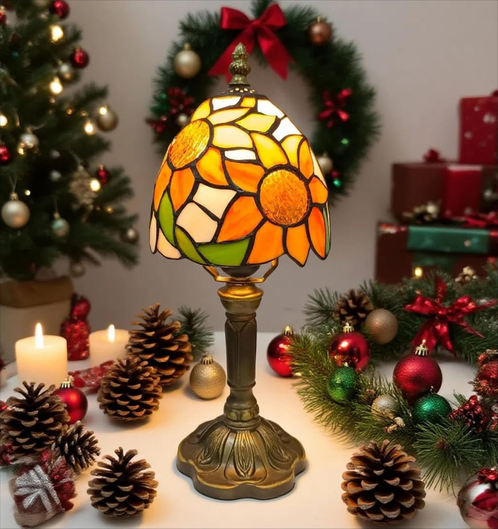 Sunflower Stained Glass Tiffany Small Table Lamp