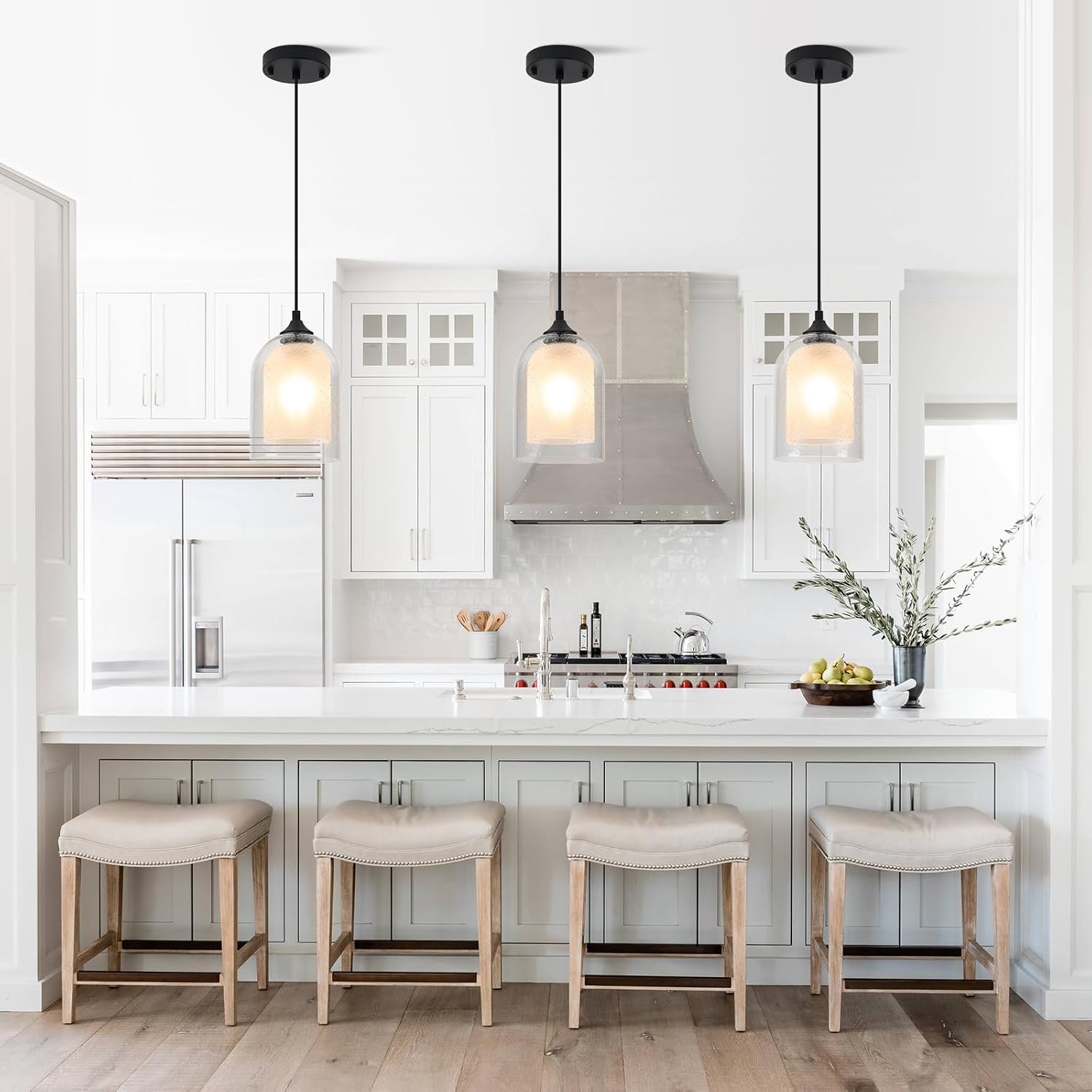 Black Cylinder Frosted Glass Mini Pendant Light