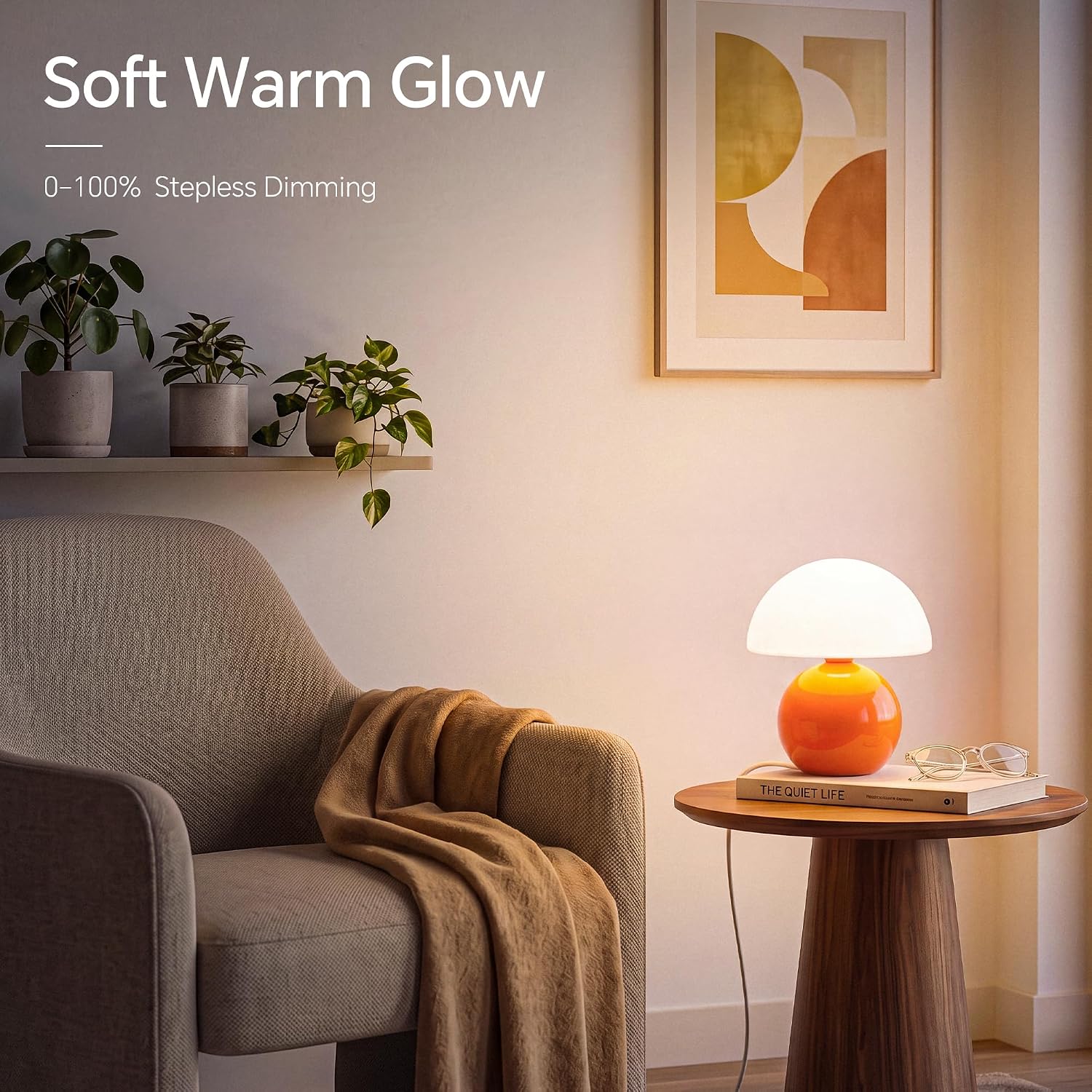 Orange Mini Mushroom Mid Century Table Lamp