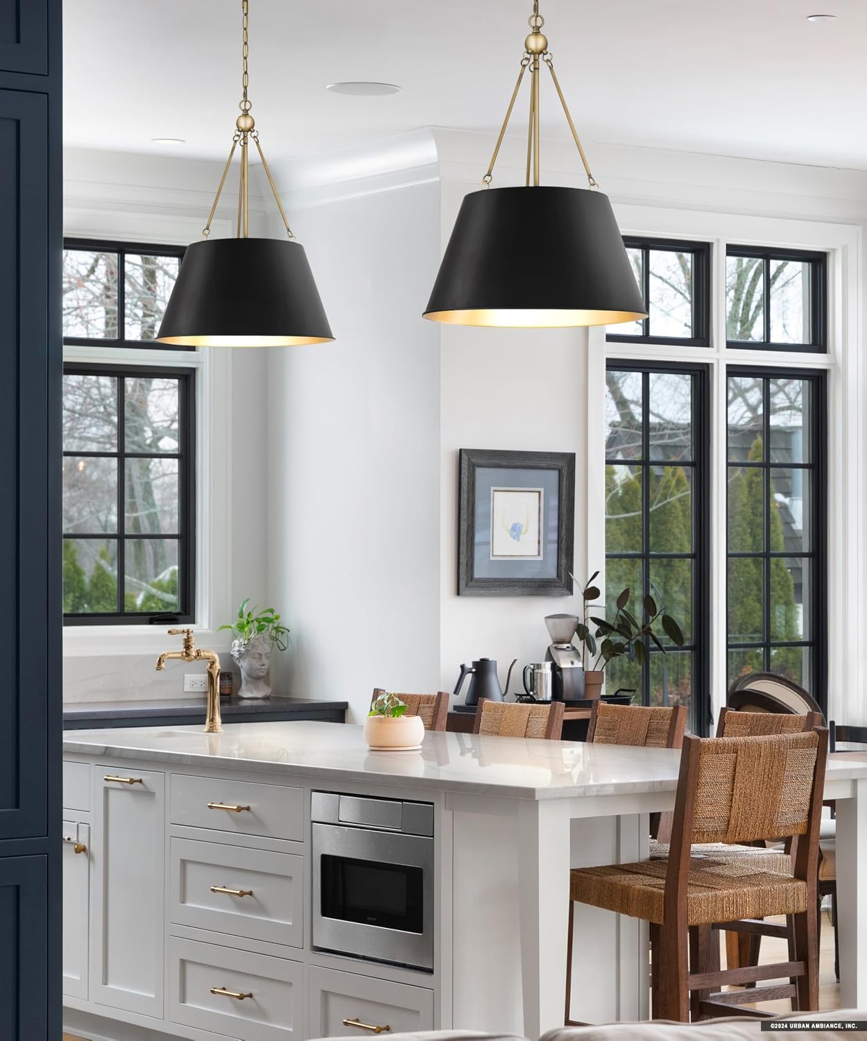 Farmhouse Matte Black Large Pendant Light